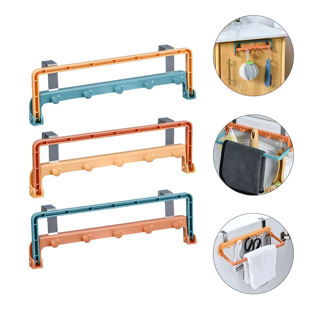 

3pcs Cabinet Door Hook Racks Cabinet Door Hook Brackets Free Punching Door Racks