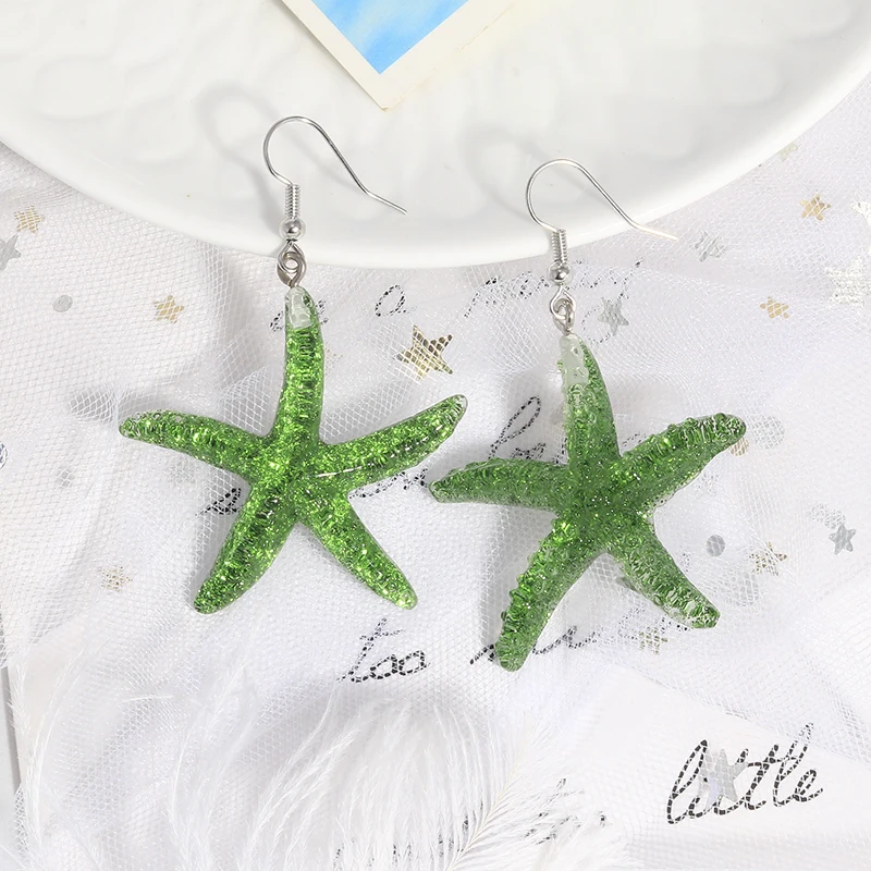 Женские Висячие серьги 11 цветов со звездами в морском стиле блестящие большие