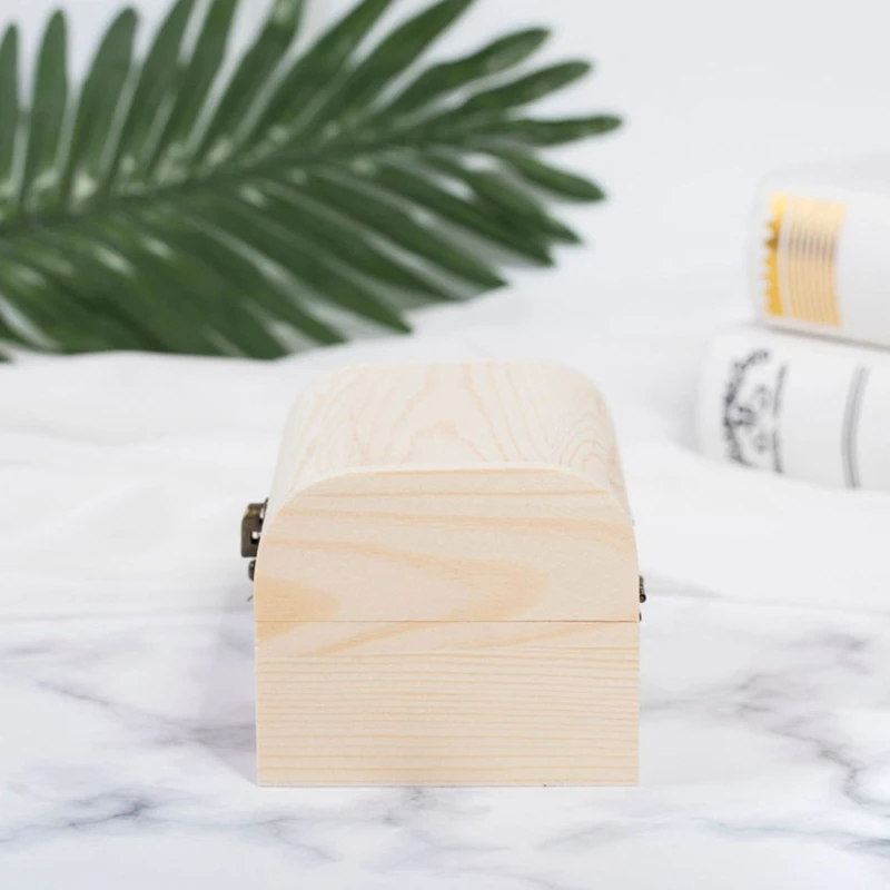 

3Pcs Unfinished Wooden Chest Jewelry Storage Box Case DIY Home Decorations