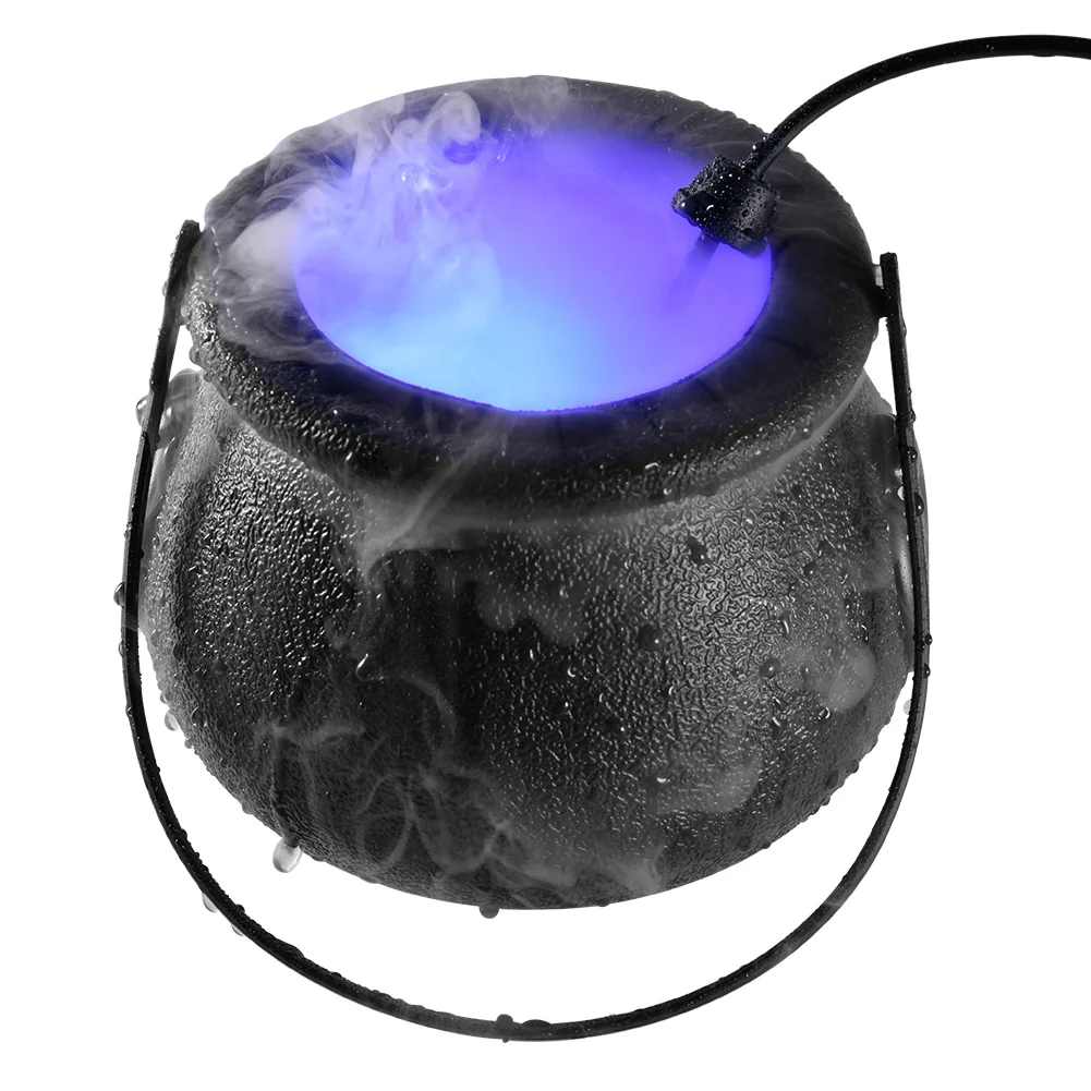 

Halloween Witch Pot Smoke Humidifier Machine LED Multi-Colors Changing Creepy Party DIY Scene Layout Prank Toy