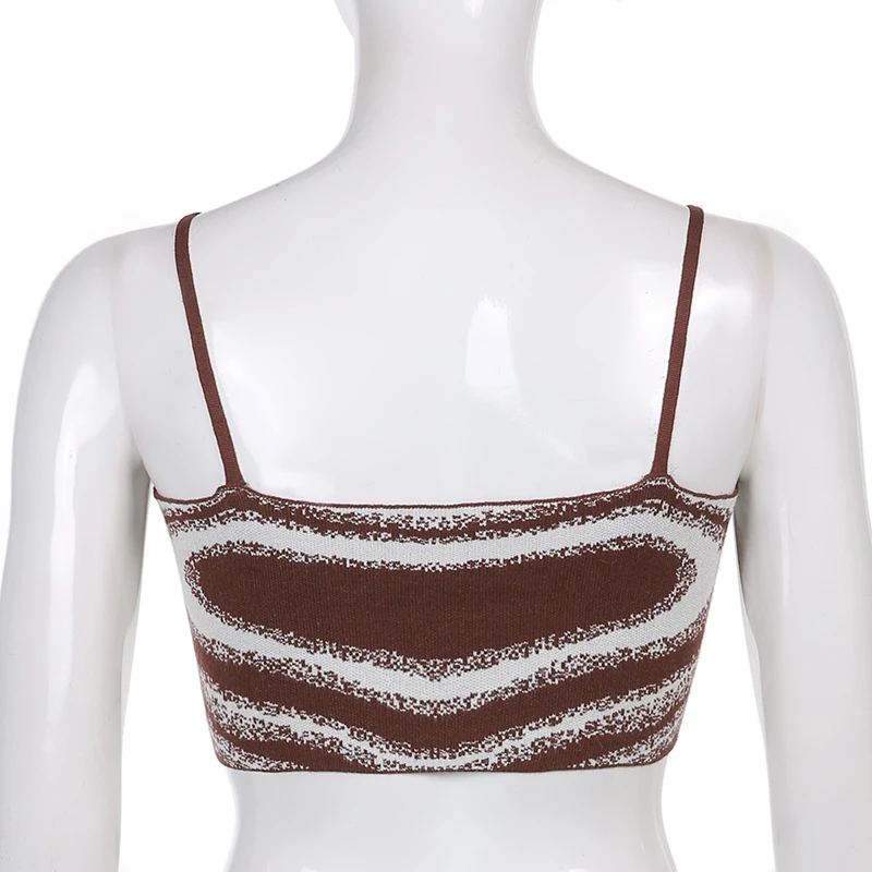 

IAMSURE Sexy Slim Camis Top Holiday Printed Sleeveless Slash Neck Crop Top Spaghetti Straps Knited Tank Tops Women 2021 Fashion