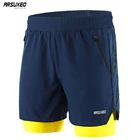 Мужские шорты для бега ARSUXEO 2 в 1, быстросохнущие спортивные шорты для тренировок и бега, дышащие шорты для спортзала B191