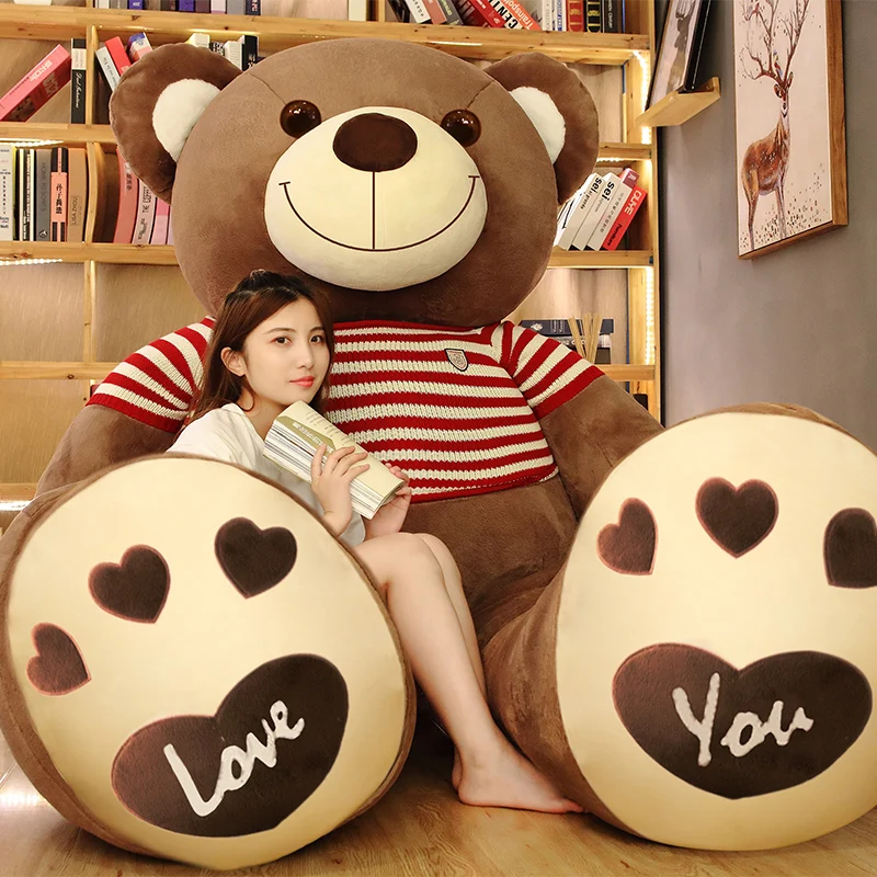 

Hot Nice High Quality 2 Colors Teddy Bear With Sweater Stuffed Animals Plush Toys Doll Pillow Kids Lovers Birthday Baby Gift
