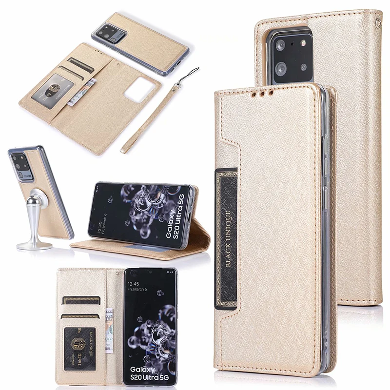 detachable magnetic flip leather case for samsung s20 ultra note 10 9 8 s10 s9 s8 plus s7 edge wallet book phone case covers free global shipping