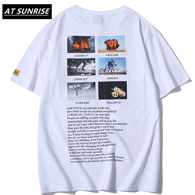 Мужская футболка в стиле хип хоп уличная Харадзюку летние хлопковые футболки