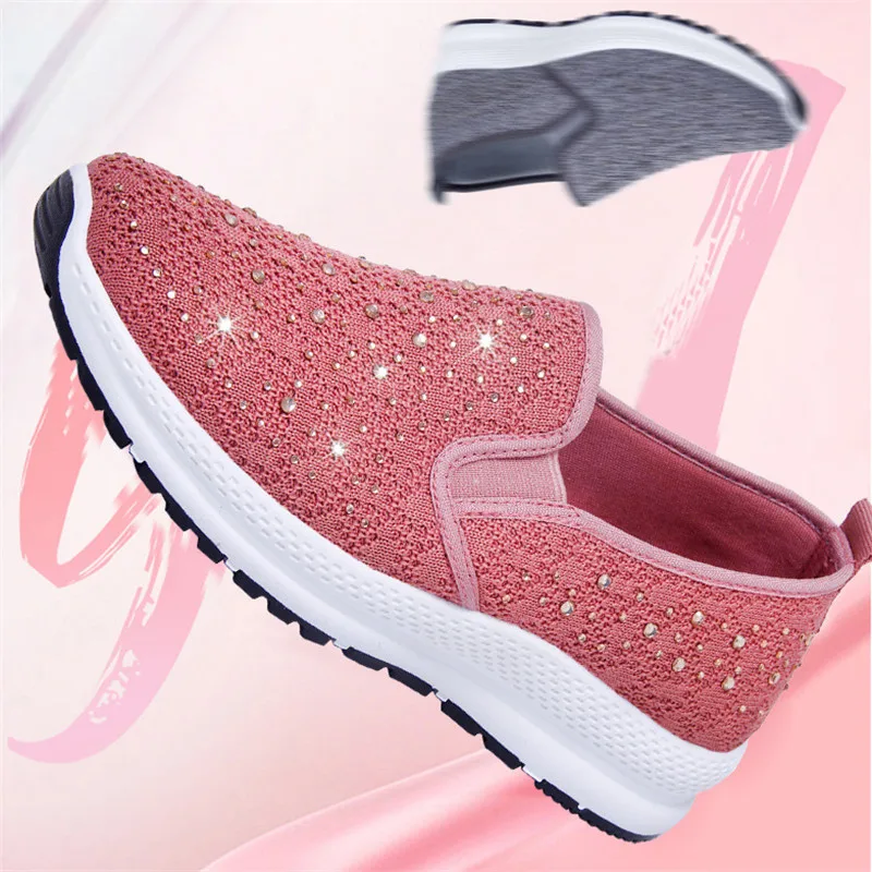 

Women's shoes autumn and winter new style flying woven flat casual soft sole fashionable mother shoes