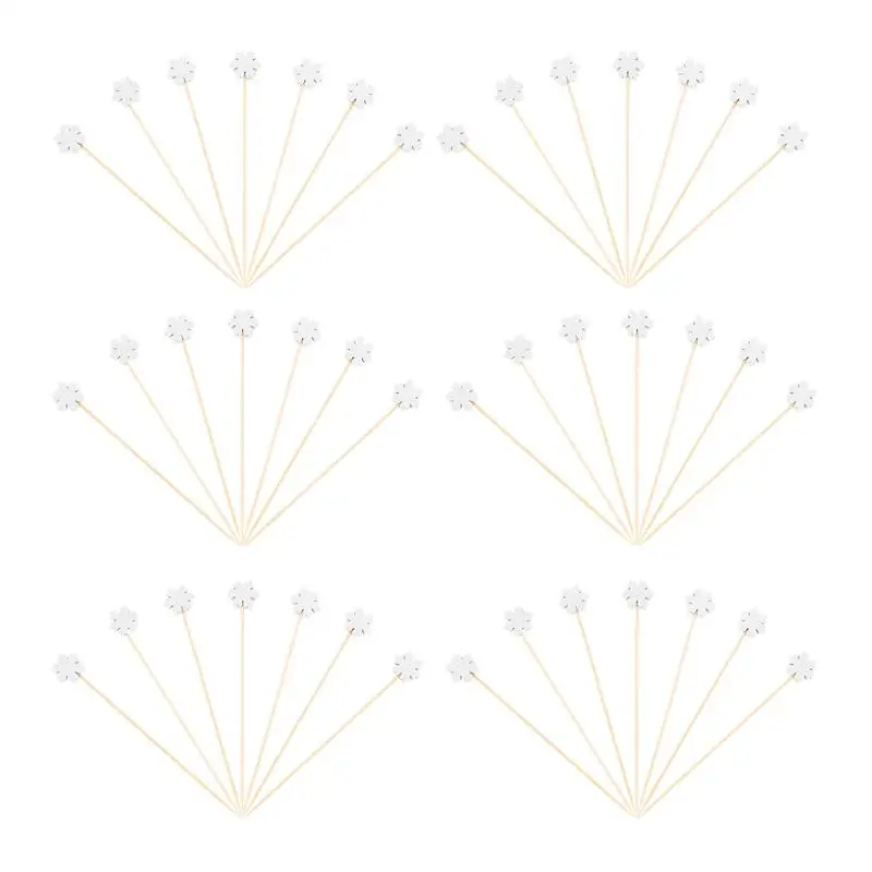 

100Pcs Bamboo Fruit Picks Christmas Party Cocktail Picks Disposable Food Sticks