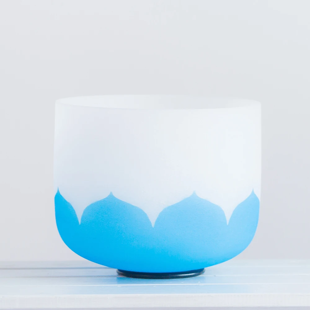 8 дюймов G горла чакра синий Лотос Кварцевый Поющая чаша медитация и