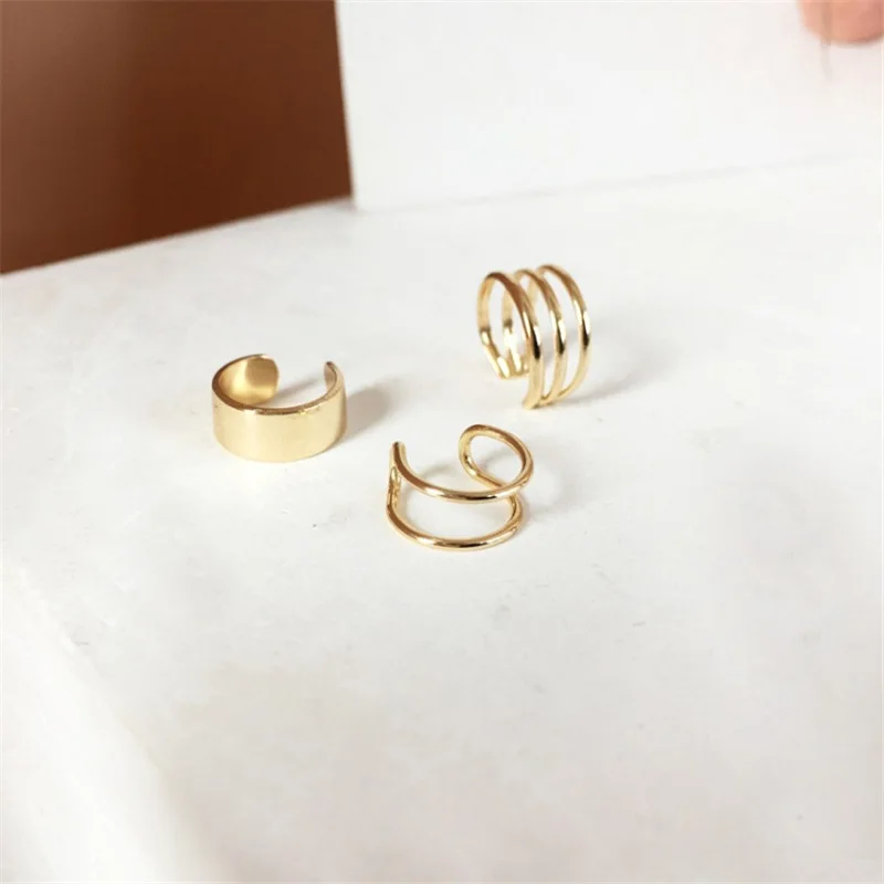

5pcs Fashion Gold Simple Cross Clip Earrings For Women Girls Cute Pearl Cubic Zirconia Ear Cuff Clip Without Piercing Jewerly
