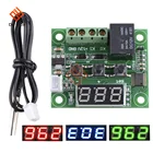 W1209 DC 12 В Красный Синий Зеленый светодиодный цифровой термостат контроль температуры переключатель термометра модуль + Датчик NTC водонепроницаемый