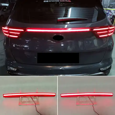 Автомобильный мигающий задний фонарь для Kia KX5 / Sportage IV (QL) 2019 2020, Красный Светодиодный отражатель, стоп-сигнал, предупреждающий сигнал