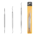 Двухсторонний подъемник для вросших ногтей, пилка для маникюра, педикюра, 3 шт.компл.