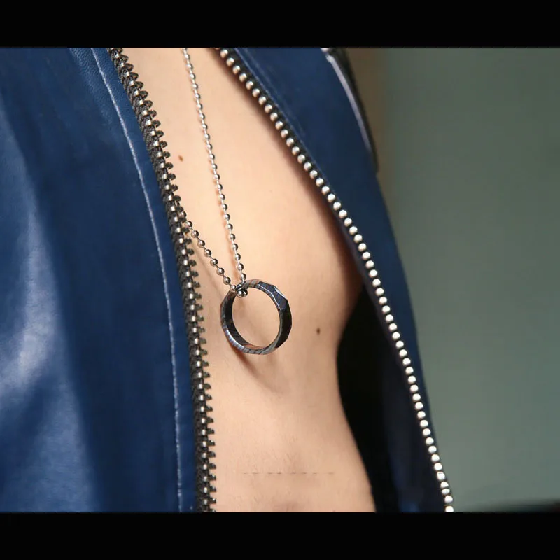 Титановый сплав синий EDC дамасское высококачественное металлическое кольцо