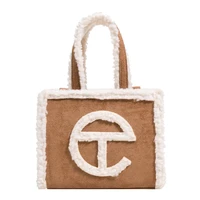luxury fluffy handbag for women telfar designer brand winter shoulder bags 2021 women shopping bag soft fur plush tote handbags