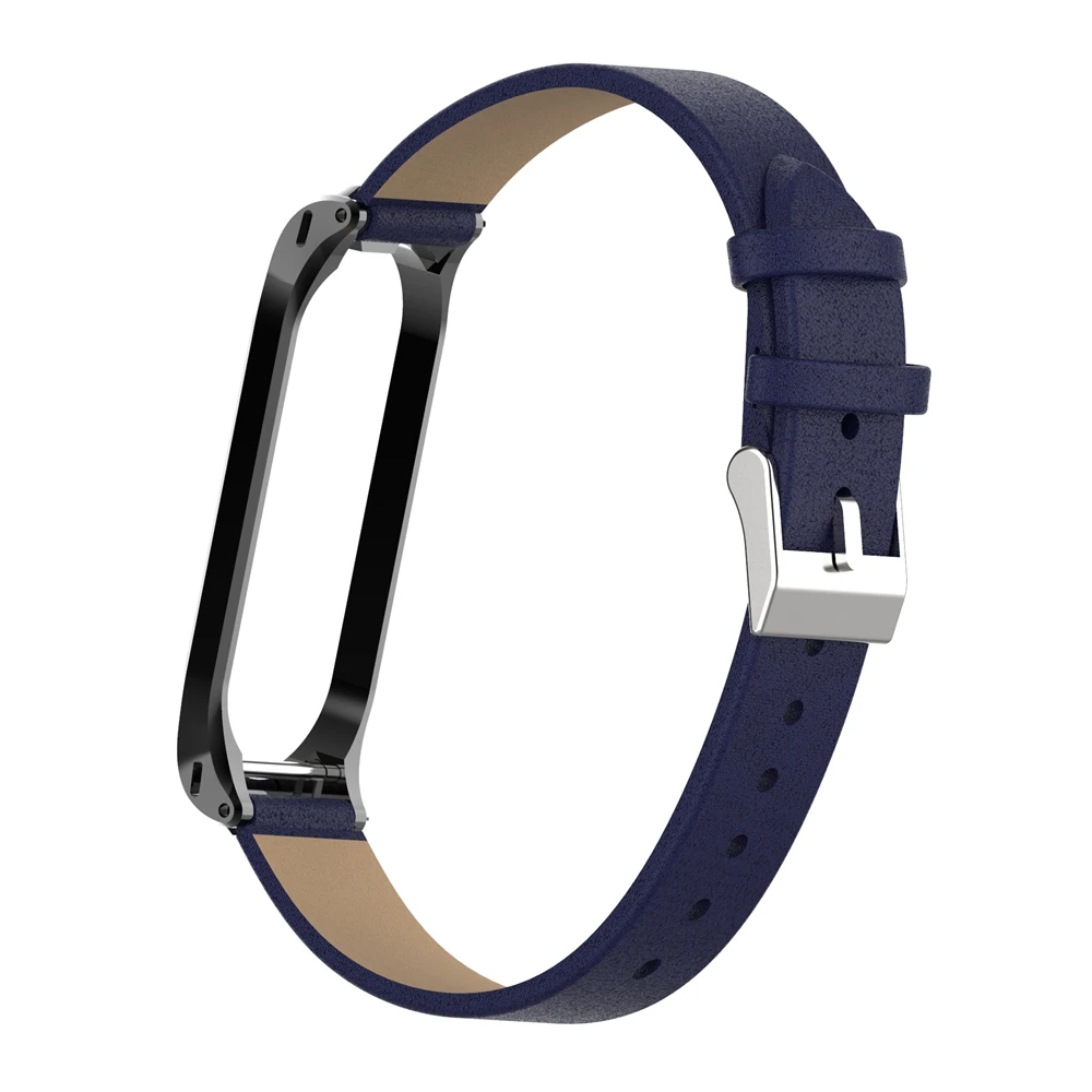 Кожаный ремешок для mi band 4, умный браслет, металлический чехол, PU ремешок для часов, для Xiaomi mi, ремешок, 3 замены, аксессуары для женщин и мужчин