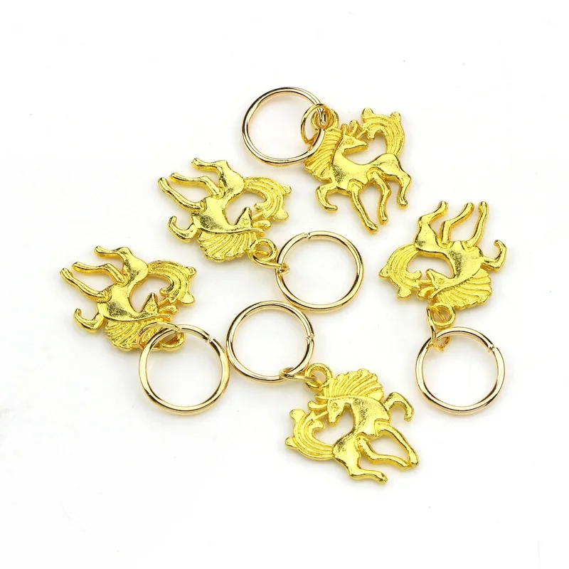 50 шт./компл. металлические африканские Кольца для волос бусины манжеты подвески