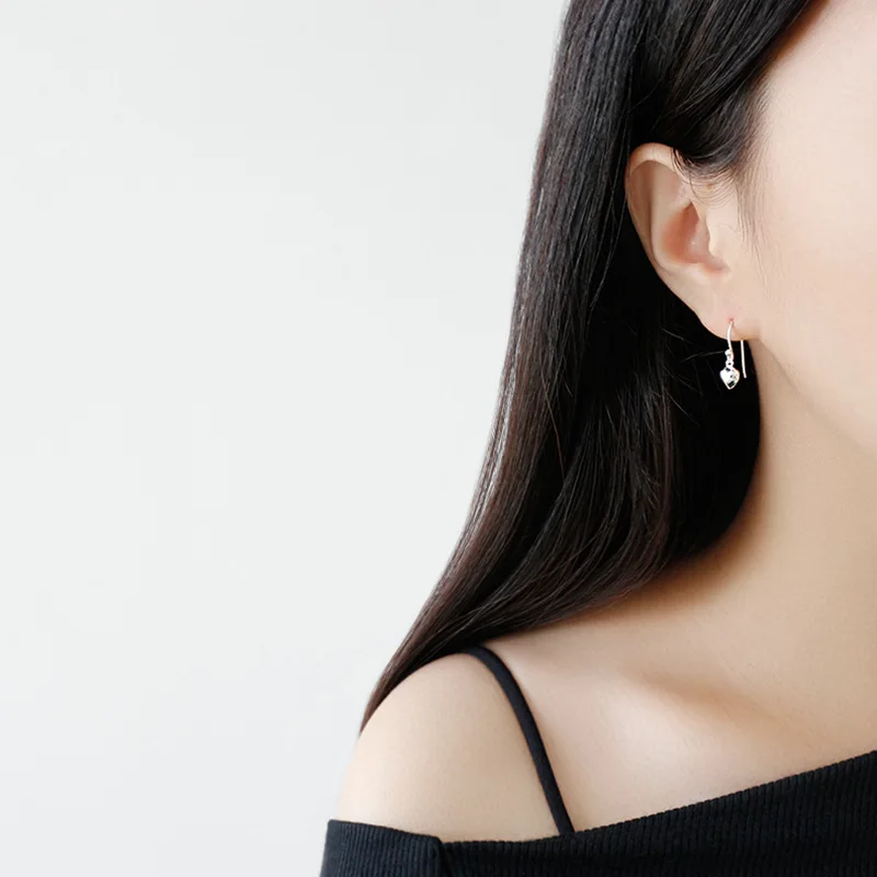 

AsinLove Romantic Love Heart Drop Earrings for Women Genuine 925 Sterling Silver Cute Jewelry Valentine Gifts Girlfriend Ladies