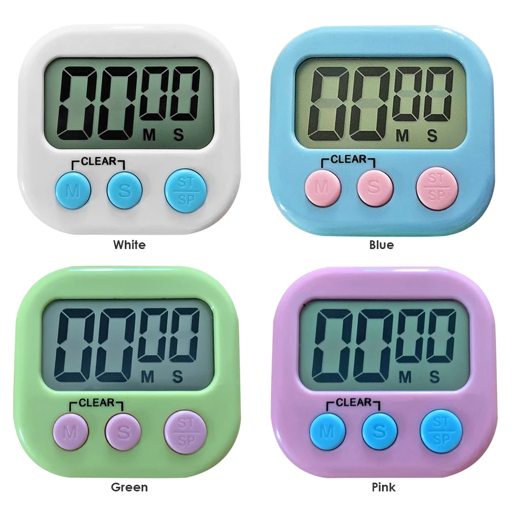 lcd electronic digital display screen timer magnetic cooking table countdown clock stopwatch with stand for kitchen decor free global shipping