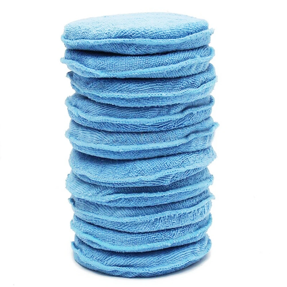 24 шт. 5 дюймов Автомобильная восковая губка синий круглый аппликатор Легкая