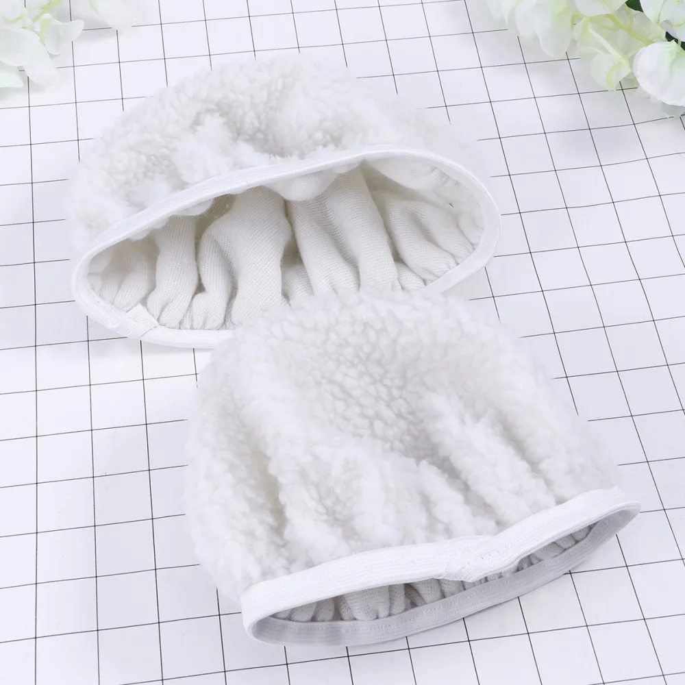 

5 PCS Car Polishing Waxing Lambswool Bonnets Pads - 7-8 inch (White)