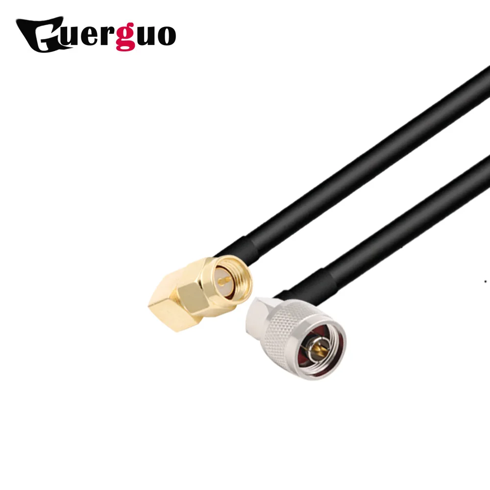

2pcs RG58 Cable N Type Male90° to SMA Male90° Plug RF Adapter Coaxial Pigtail Extension cable Cord Jumper 1M 2M 5M 10M