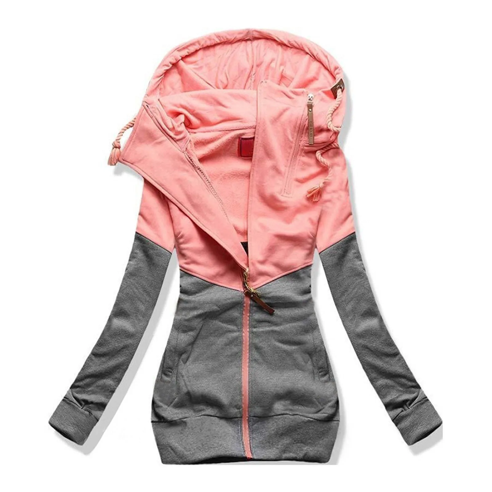 Женские толстовки на осень и зиму Повседневная Толстовка модная длинная уличная