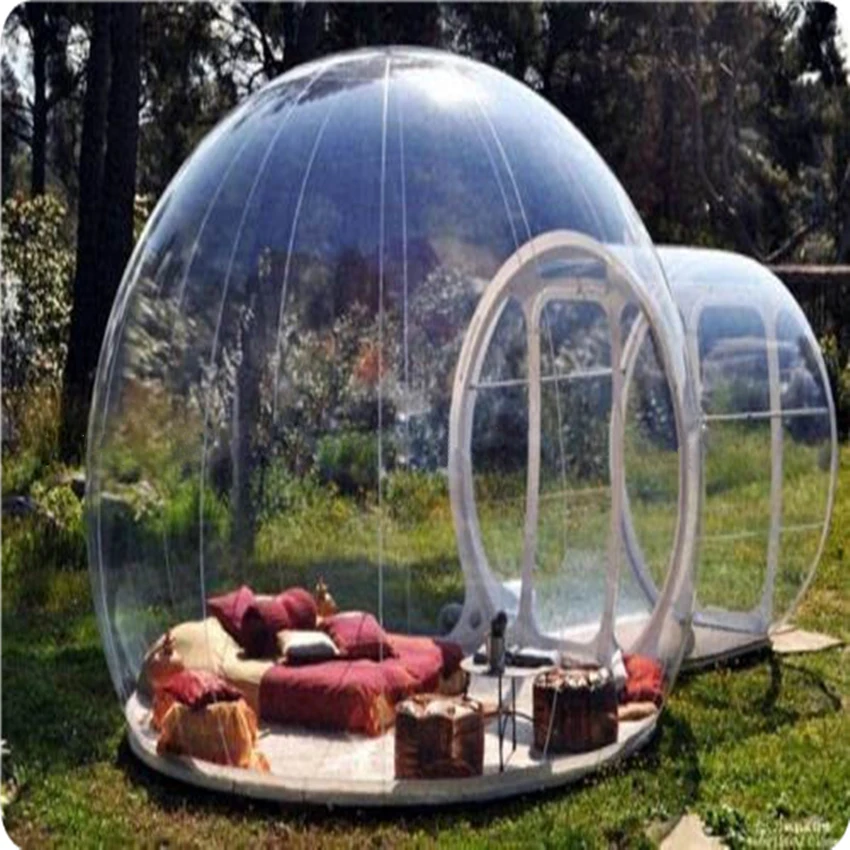 Preise 1PC Aufblasbare Blase Zelt Outdoor Camping Zelt, Klar Aufblasbare Rasen Kuppel Zelt, Aufblasbare Rasen Dome Wandern Zelte 3 M Durchmesser