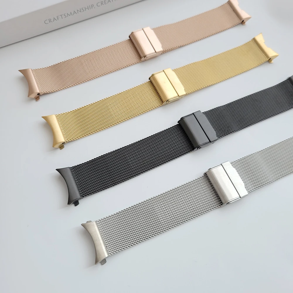 No Gap Curved end Milanese Strap For Samsung Galaxy Watch 4 Classic 46mm 42mm/44mm 40mm Replacement Bracelet Watchbands