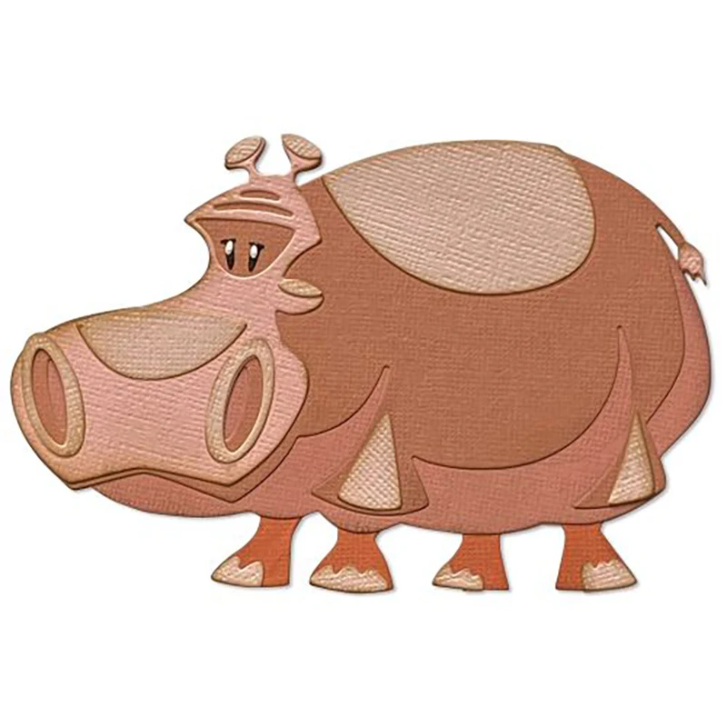 

2021 New Retro Animal Hippo Metal Cutting Dies For DIY Craft Embossing Making Greeting Card Scrapbooking and Album No Stamps Set