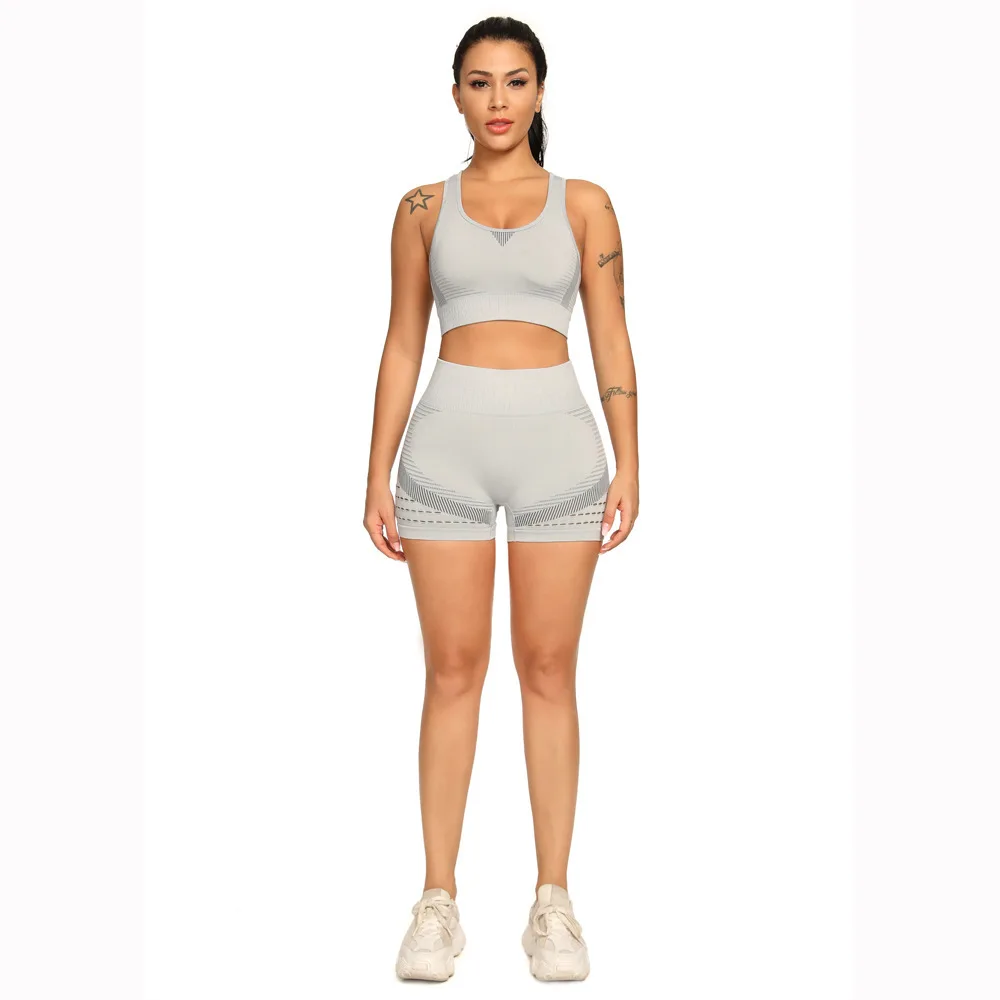 Женские сетчатые спортивные костюмы для йоги летние шорты фитнеса Безшовный