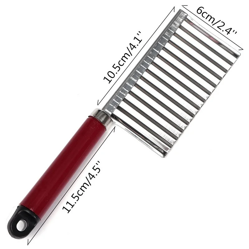 

New Stainless Steel Potato Chip Dough Vegetable Crinkle Wavy Cutter Slicer Fruits Food Cutterly Tools