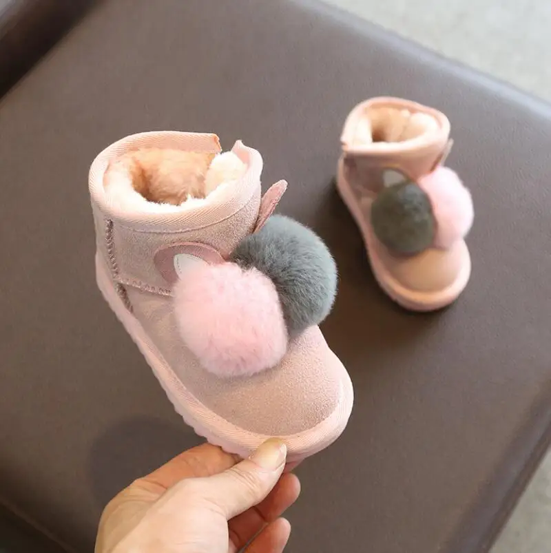 Новинка детские зимние ботинки для девочек модная детская обувь из натуральной