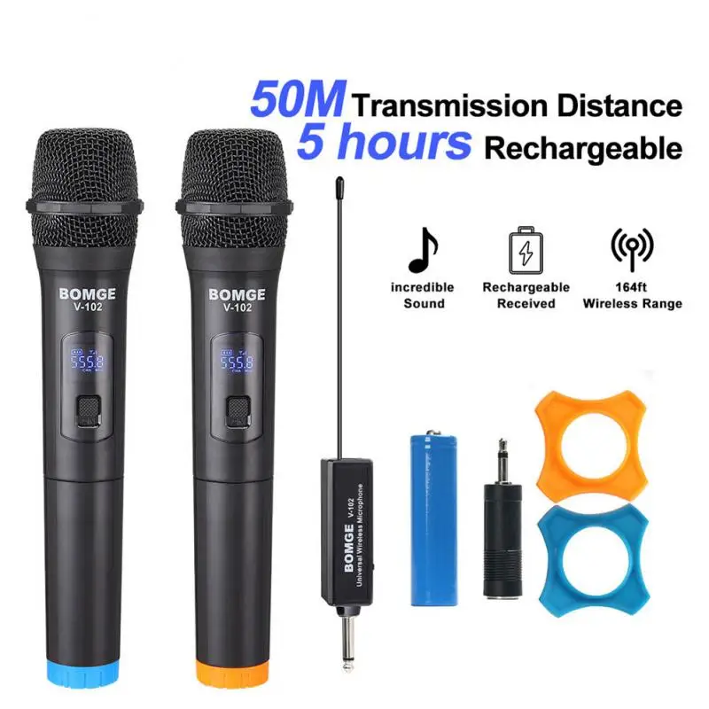 Bluetooth-compatible Handheld Microphone Wireless Karaoke Double Speaker Condenser Mic Player Singing For IOS Android Smart TV |