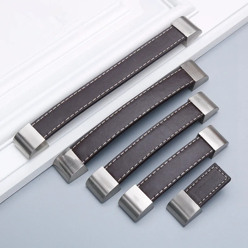 Кожаные ручки из цинкового сплава для мебели шкафа нагрудный ящик ручка чемодана