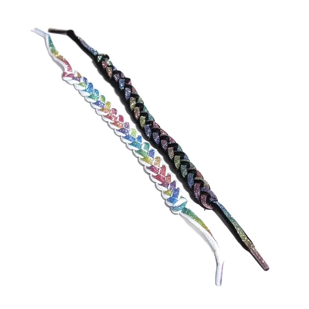 Разноцветный плетеный браслет баскетбольная звезда голографические шнурки