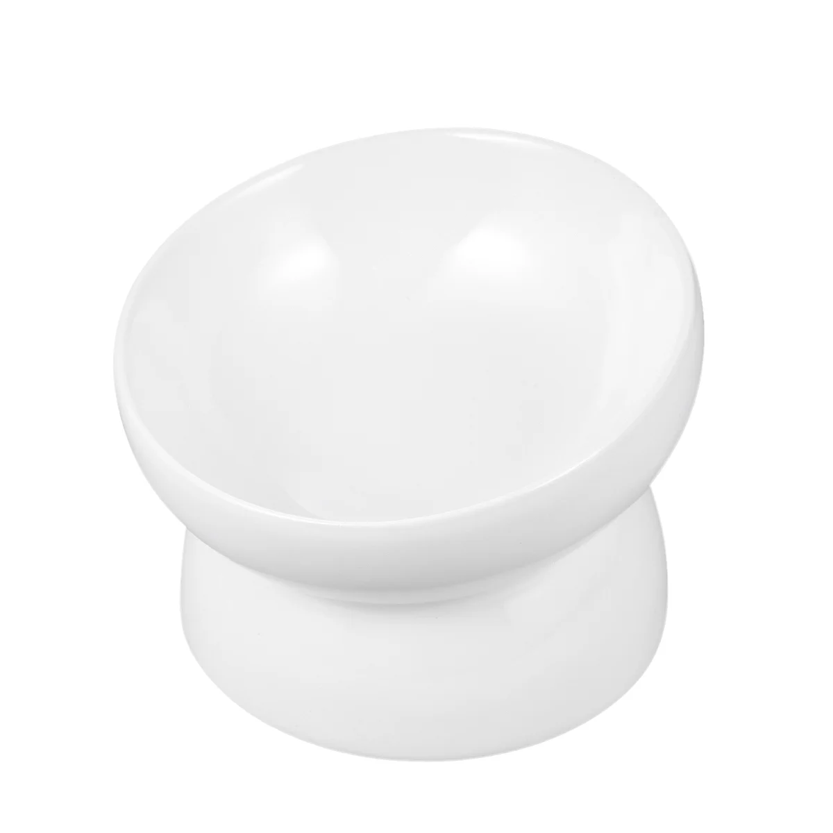 

Миска для кормления домашних животных, креативная керамическая кормушка для кормления питомцев, с наклонной ножкой, белый цвет, размер