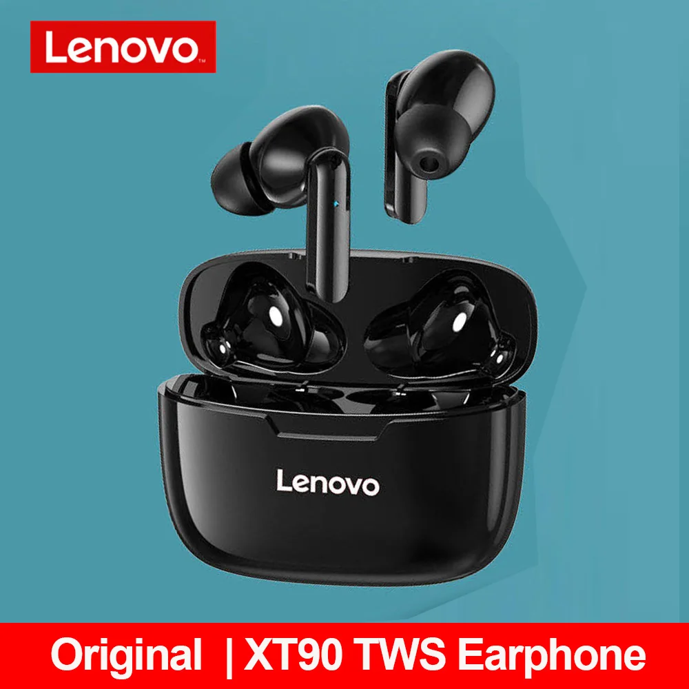 

Original Lenovo XT90 TWS Wireless Earphone Dual Stereo Noise Reduction IP54 Waterproof HiFi Headset With Mic SportS Earbuds
