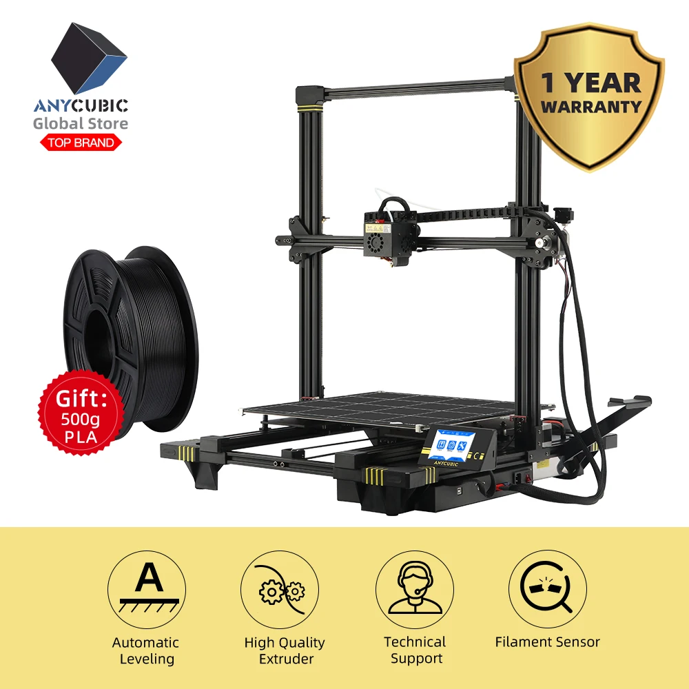 ANYCUBIC чугун 3d принтер Плюс Размер TFT автоматическое выравнивание экструдер