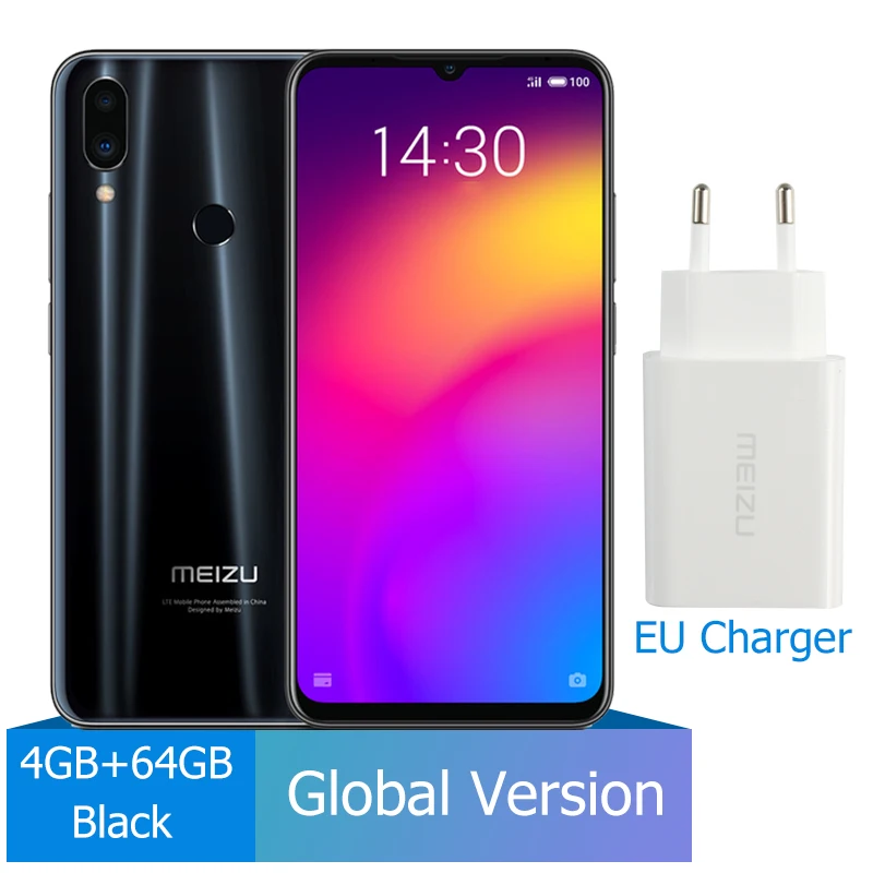EU Global Black Meizu Note 9, 4 ГБ, 64 ГБ, мобильный телефон, Note9, Snapdragon 675, четыре ядра, мобильный телефон, 48мп, задняя камера, смартфон, отпечаток пальца - Цвет: EU Global Black