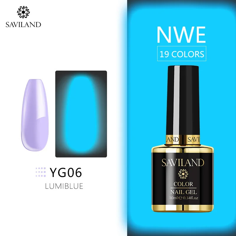 10ml YG06 Светящийся лак для ногтей SAVILAND, не протирает верхнее покрытие, 6 цветов, светящийся в темноте, Гель-лак для ногтей, отмачиваемый, УФ-Гель-лак, блеск в темноте - Цвет: 10ml YG06