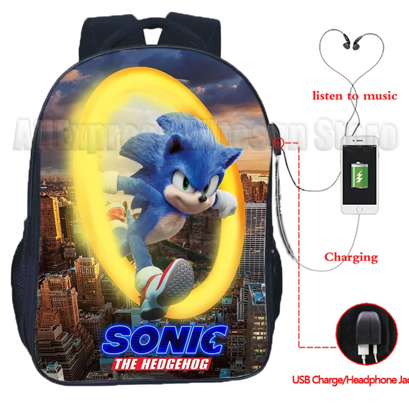 3D Sonic зубная щётка USB заряд рюкзак для студентов детей подростков Школьный Рюкзак
