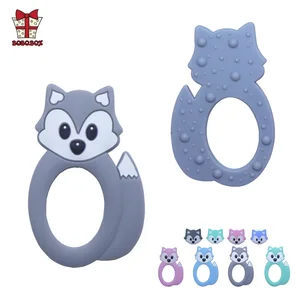 BOBO.BOX 1 шт. детские игрушки для прорезывания зубов пищевой сорт мультфильм лиса силиконовый Прорезыватель бусины подвеска ожерелье аксессуары детские игрушки для жевания DIY