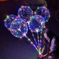 round bubble 18inch led balloons luminous wave helium balls rod support lights wedding party christmas decoration
