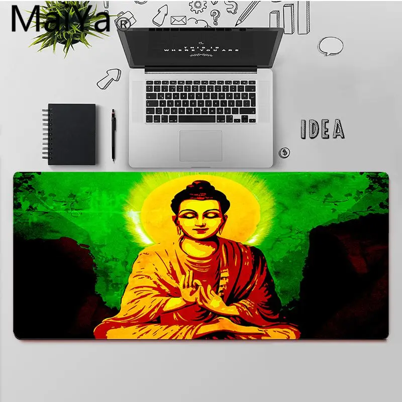

Maiya Top Quality Gautama Buddha Budha Silicone large small Pad to Mouse Game Free Shipping Large Mouse Pad Keyboards Mat