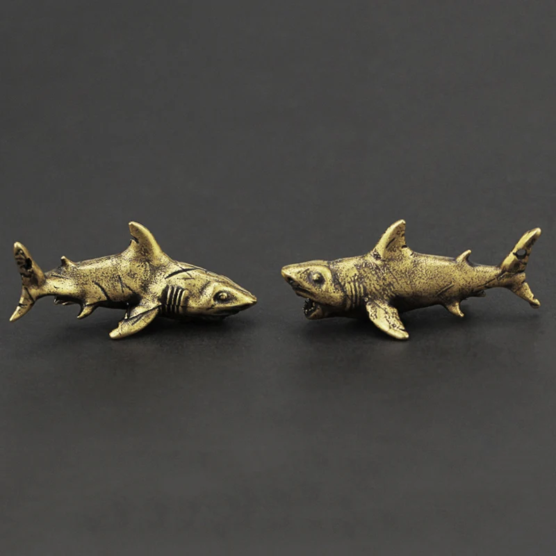 Латунный подвесной брелок для автомобильных ключей кольцо в виде акулы фигурки