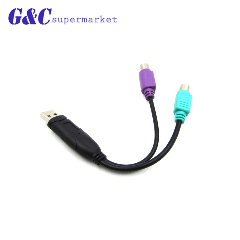 New Dual PS/2 Female to USB Male Cable Adapter Converter For Keyboard Mouse | Электронные компоненты и