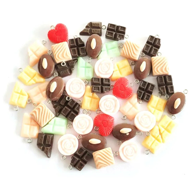 

100PCS Mixed Food Chocolate charms picked at random R022