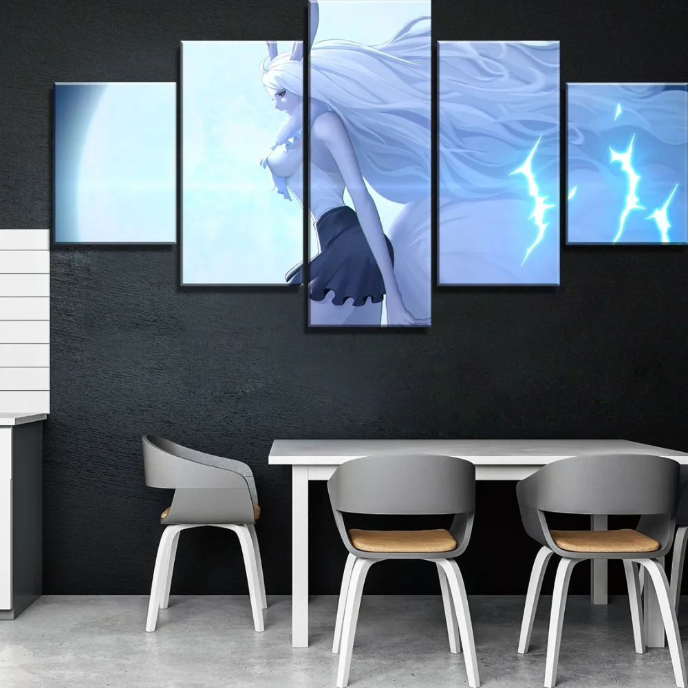 5 Панель холст картины Одна деталь луна кролик аниме плакаты постеры на Модульная