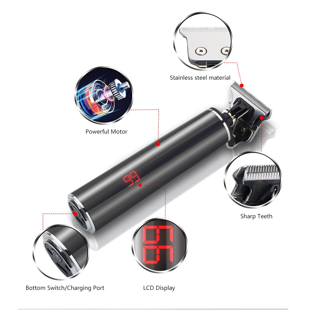 Машинка для стрижки волос USB перезаряжаемая 0 мм Беспроводная Бритва