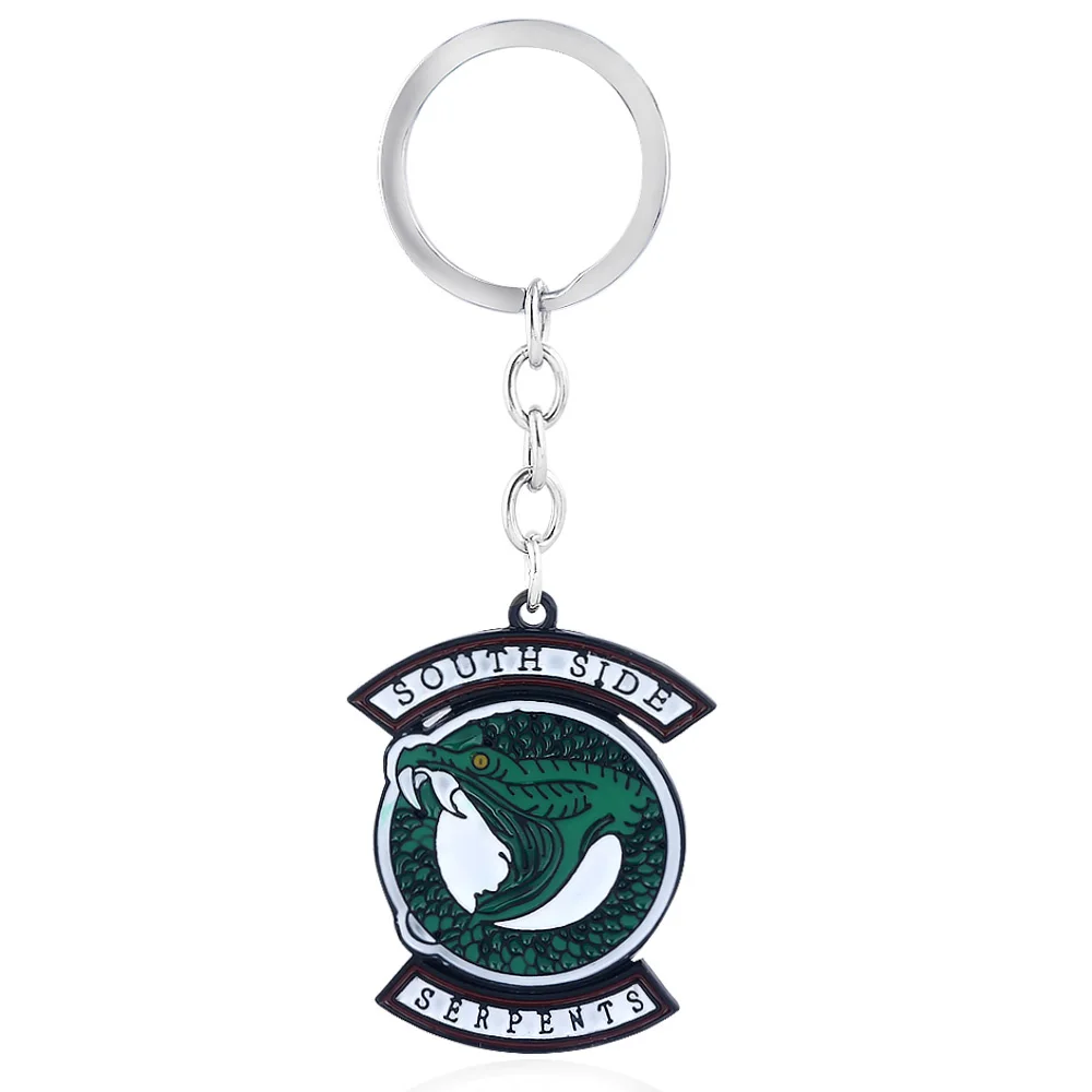 Цепочка для ключей South Side Serpents металлический брелок с эмалью и зеленым логотипом